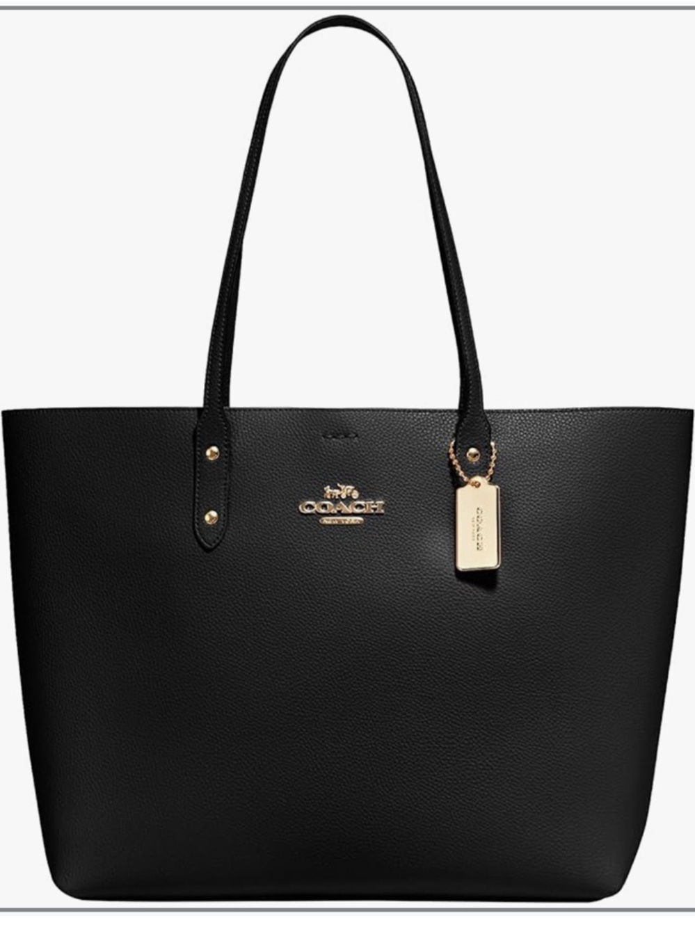 Coach Black Pebbled Leather Town Tote